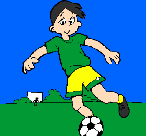 Desenho Jogar futebol pintado por menino nacional 2