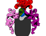 Desenho Escudo de armas e capacete pintado por henrique 8 ano B