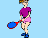 Desenho Rapariga tenista pintado por ana cristina