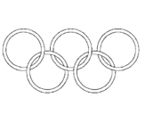 Desenho Argolas dos jogos olimpícos pintado por aninha