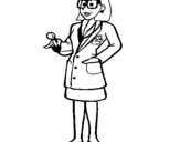 Desenho Doutora com óculos pintado por medicaaa