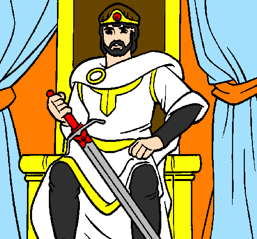 Desenho Cavaleiro rei pintado por artur
