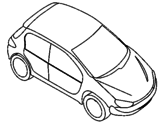 Desenho Carro visto de acima pintado por maquete