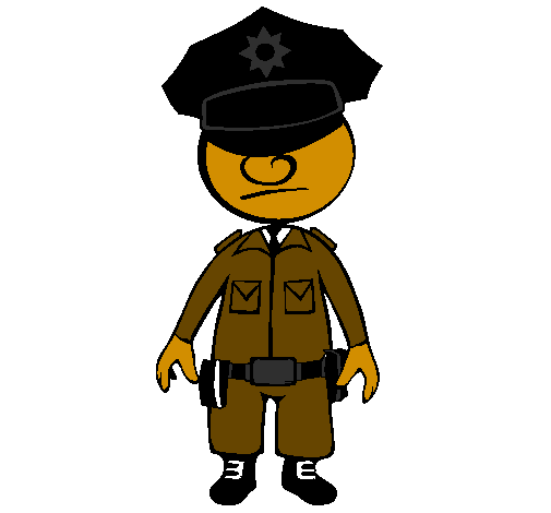 Desenho Agente de polícia pintado por pmmg