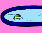 Desenho Bola na piscina pintado por aguas jelada