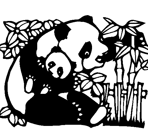 Desenho Mamã panda pintado por alexandra