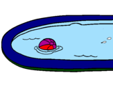 Desenho Bola na piscina pintado por sedryuolkhbnbvxczrt2314kç