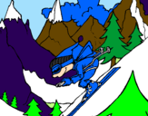 Desenho Esquiador pintado por ESTEVAM 