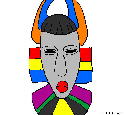 Desenho Máscara africana pintado por mascara afro