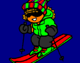 Desenho Menino a esquiar pintado por gabriel e icaro