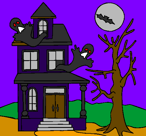 Desenho Casa do terror pintado por casa assombrada 1