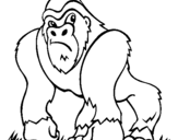Desenho Gorila pintado por macaco