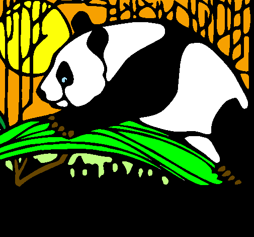 Desenho Urso panda a comer pintado por victoria tainna