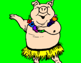 Desenho Porco havaiano pintado por MATEUS