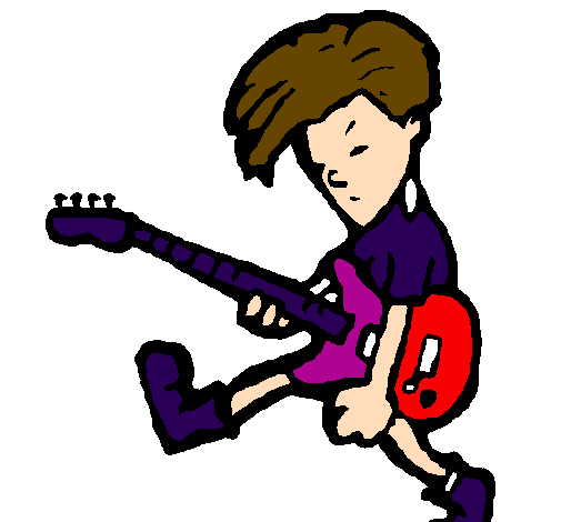 Desenho Menino roqueiro pintado por menino rock