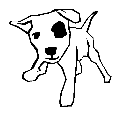 Desenho Cãozito com uma mancha no olho pintado por cão