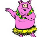 Desenho Porco havaiano pintado por Pedrinhas
