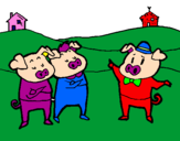 Desenho Os três porquinhos 5 pintado por victor hugo