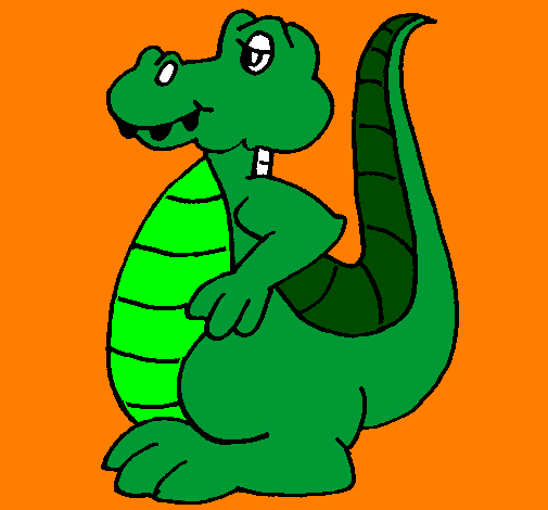 Desenho Crocodilo pintado por JACA ZÉ