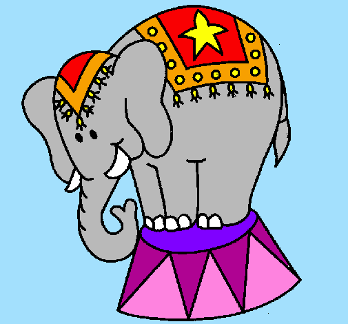 Desenho Elefante a actuar pintado por *-* CaRoL*-*