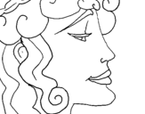 Desenho Cabeça de mulher pintado por Marylu