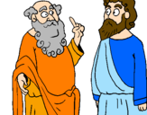Desenho Sócrates e Platão pintado por drug anarchy