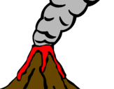 Desenho Vulcão pintado por lava negra