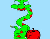 Desenho Serpente e maçã pintado por COBRA