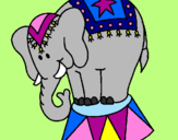 Desenho Elefante a actuar pintado por RO