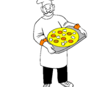Desenho Cozinheiro pintado por a pizza do portuga