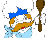 Desenho Chefe com bigode pintado por TALITA