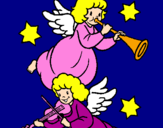Desenho Anjos musicais pintado por ingrid morianne rosa