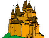 Desenho Castelo medieval pintado por Ana Sofia
