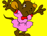 Desenho Rata com vestido pintado por matheus