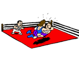 Desenho Luta no ring pintado por briga