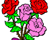 Desenho Ramo de rosas pintado por lucas