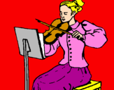 Desenho Dama violinista pintado por gabriela