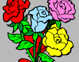 Desenho Ramo de rosas pintado por ana carolina
