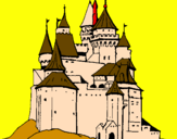 Desenho Castelo medieval pintado por Isablle boa de desenho