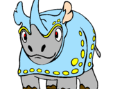 Desenho Rinoceronte pintado por gustavo buizel