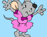 Desenho Rata com vestido pintado por joão e maria