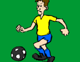 Desenho Jogador de futebol pintado por gol