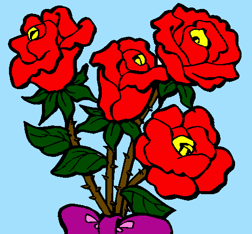 Desenho Ramo de rosas pintado por Carolina  julio  antunes