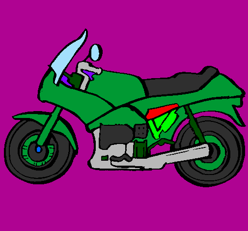 Desenho Motocicleta pintado por Luísa trilingue