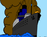 Desenho Barco a vapor pintado por O Pensador