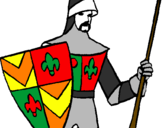 Desenho Cavaleiro da corte pintado por cavaleiro medieval