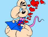 Desenho Rato apaixonado pintado por mariana filipa