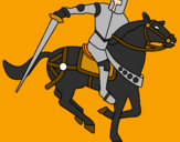 Desenho Cavaleiro a cavalo IV pintado por cavaleiro medieval