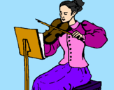 Desenho Dama violinista pintado por dia