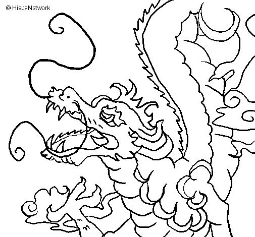 Desenho Dragão japonês pintado por yanna